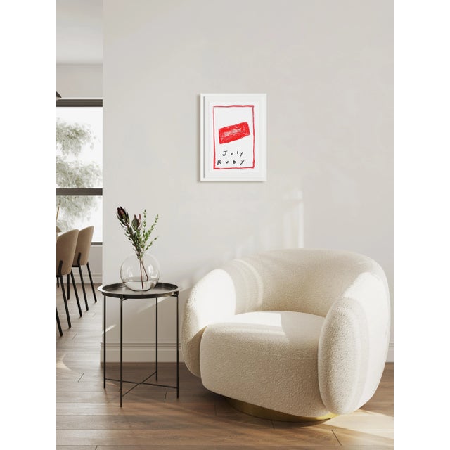 Contemporary July Ruby Birthstone Print by Tatiana Alida in White Frame For Sale - Image 3 of 3