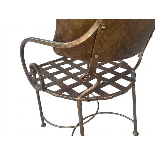 Early 20th Century Vintage Wrought Iron Garden Patio Chairs For Sale - Image 5 of 8