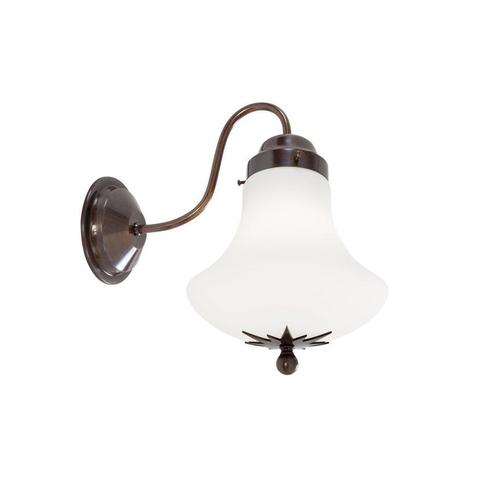 Stoby Wall Lamp in Oxidized Brass and Matte Glass For Sale - Image 3 of 7