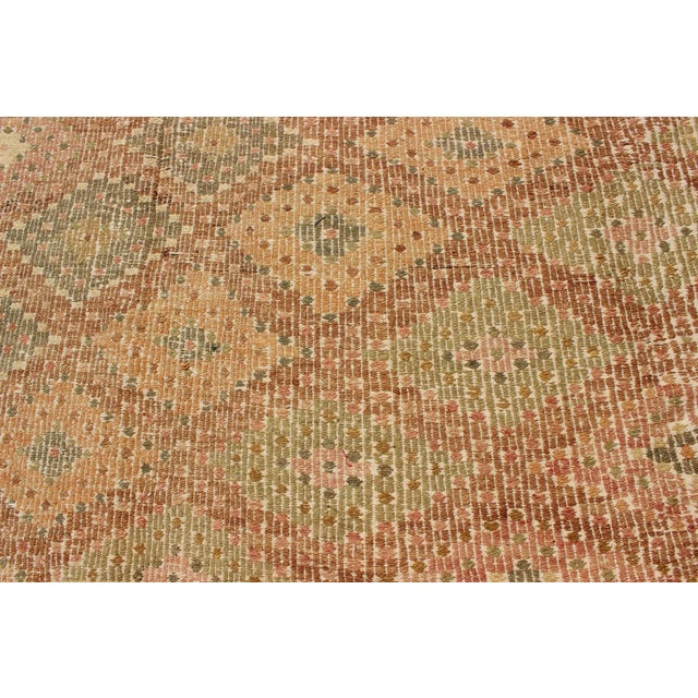 Embroidered Flatweave Kilim Rug From Turkey in Repeating Diamond Design For Sale - Image 9 of 13