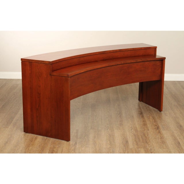 High Quality American Made Cherry Curved Bar or Island with Two Built-In Power Strips