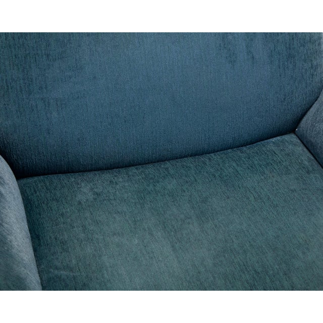 Blue Pair of Italian Mid-Century Modern Sculptural Lounge Chairs, in the Style of Gio Ponti, Circa 1950s For Sale - Image 8 of 9