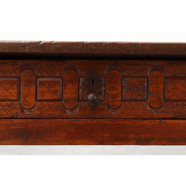 Rustic Wabi Wabi Style Hand-Carved Oak Side Table, Spain, 17th Century For Sale - Image 3 of 18