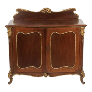 19th Century Antique French Louis XV Style Carved Walnut Two-Door Buffet Cabinet