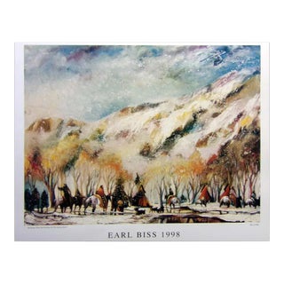 1990s "Red Lodge With the Melting of the Spring Snow" Poster After Earl Biss For Sale