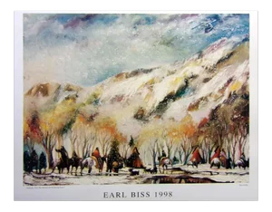 1990s "Red Lodge With the Melting of the Spring Snow" Poster After Earl Biss