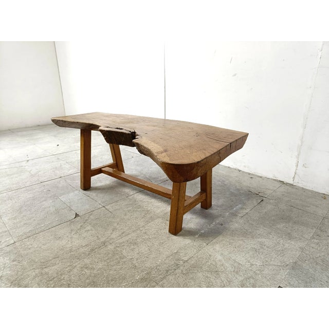 Vintage Brutalist Wooden Coffee Table, 1960s For Sale - Image 9 of 12