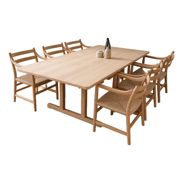 BM6286 Shaker Dining Table in Soaped Oak by Børge Mogensen, 1970s For Sale