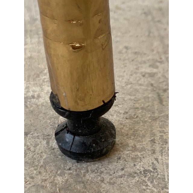 Mid-Century Modern Italian Faux Bamboo Gilt Metal Console With Smoked Glass For Sale - Image 10 of 13