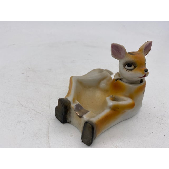 Mid 20th Century Ceramic Copper Wood Deer Figural Collection, Lot of 5 For Sale In Los Angeles - Image 6 of 6