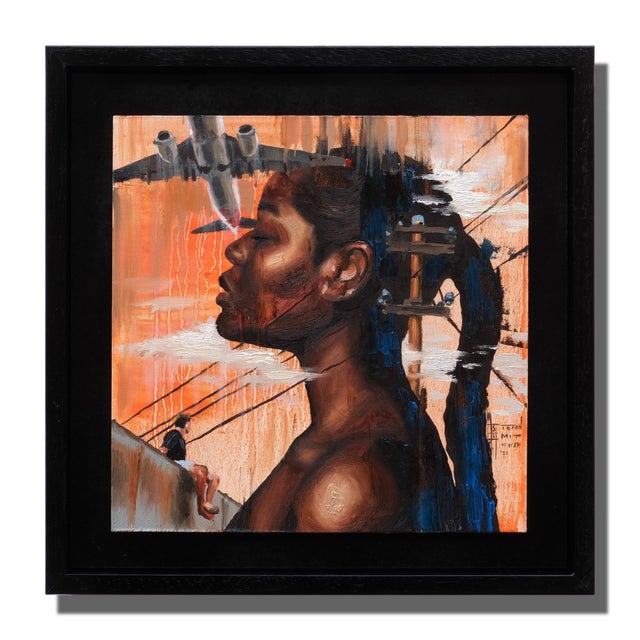 Faulty Wiring by Stefan Smit | Oil on Artefex Panel Portrait of a woman with industrial elements. For Sale - Image 4 of 5