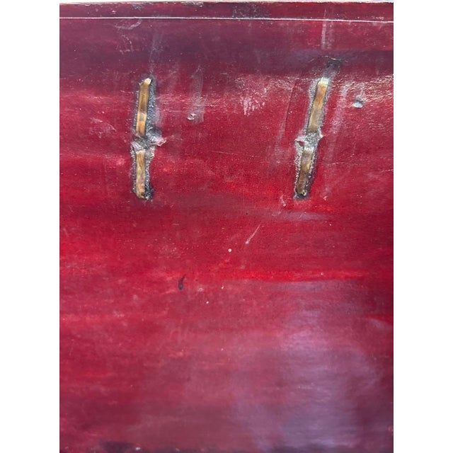 Late 19th Century Chinese Vellum / Parchment Trunk With Original Red Pigskin Interior & Key For Sale - Image 13 of 18