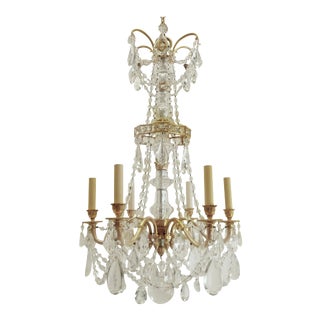 Neoclassical Gilt Bronze and Crystal Chandelier by E. F. Caldwell For Sale