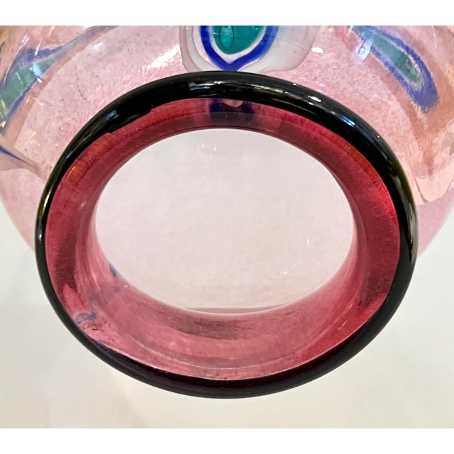 Glass Bespoke Italian Organic Purple Black White Tulip Murano Glass Pendant Light For Sale - Image 7 of 13