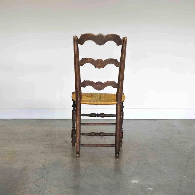 1940s French Wood and Woven Chair For Sale In Los Angeles - Image 6 of 12