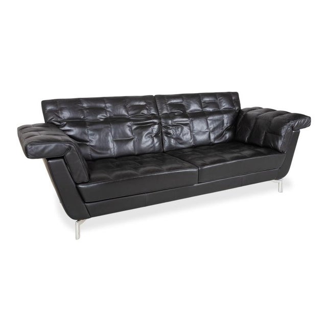 Modern Three-Seater Sofa in Black Leather from de Sede For Sale - Image 3 of 18