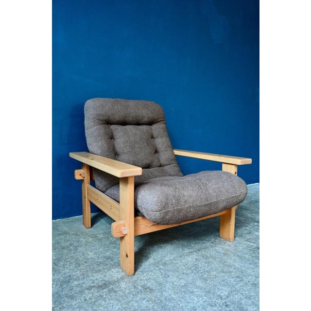 Armchairs and Coffee Table in Pine, 1970s, Set of 3 For Sale - Image 10 of 18