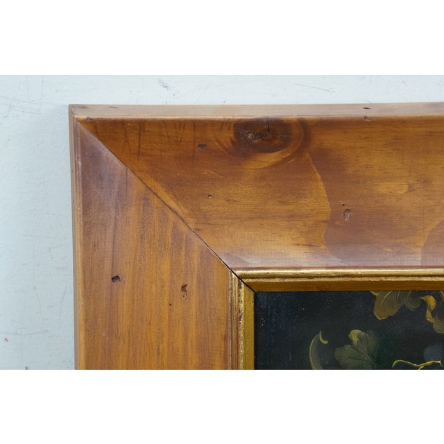 Late 20th Century Timeless Treasures M. Francis Still Life Grape Peach Plum Fruit Oil Painting 18" For Sale - Image 6 of 13