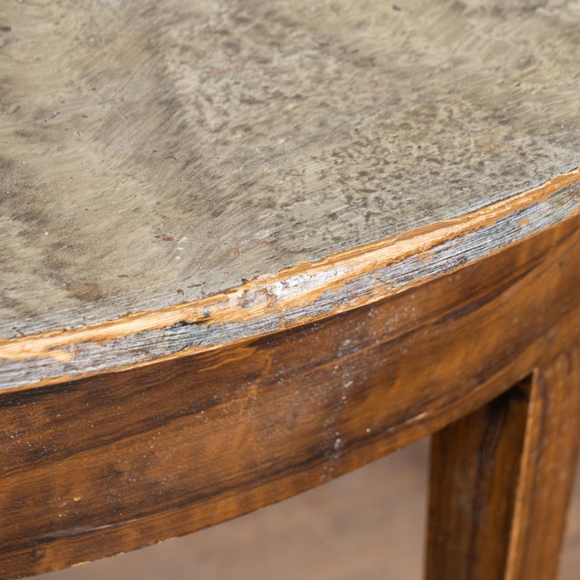 Wood Pair, 19th Century Swedish Painted Demilune Console Tables For Sale - Image 7 of 12