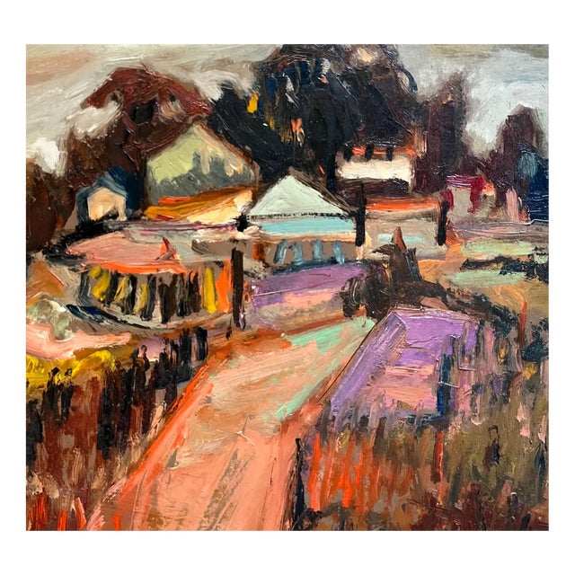 Jean Krille, Landscape 124, Oil on Masonite, 1983 For Sale