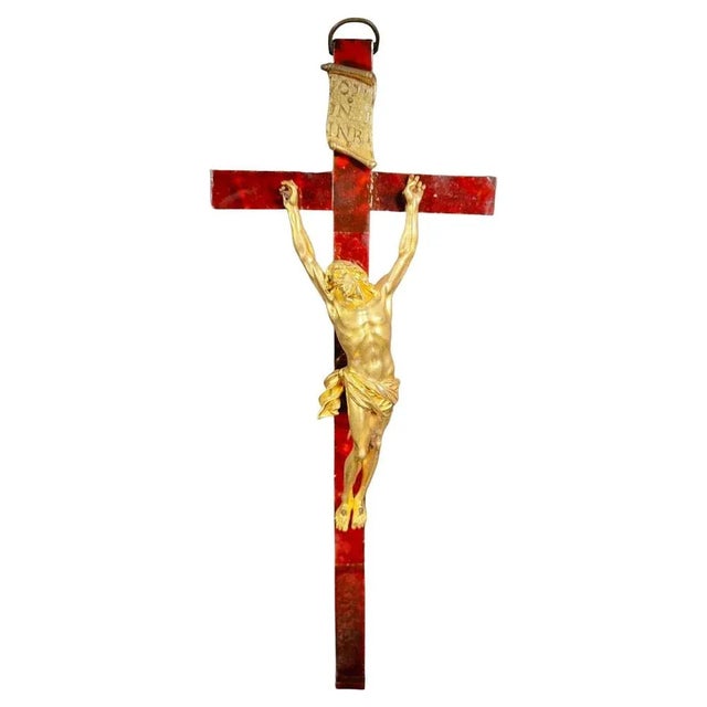 Large Cross with Christ in Gilt Bronze, 1640 For Sale - Image 13 of 13