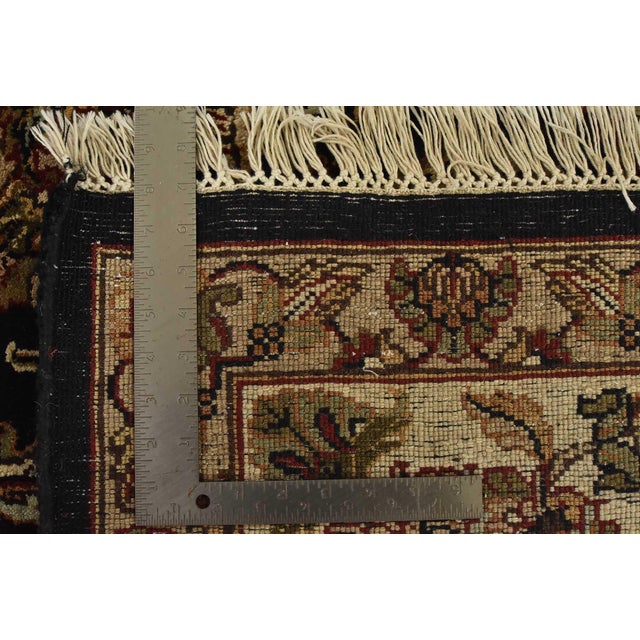 Agra Rug 9’2” X 12’1” Black Wool Traditional Hand-Knotted Oriental Carpet For Sale - Image 14 of 14