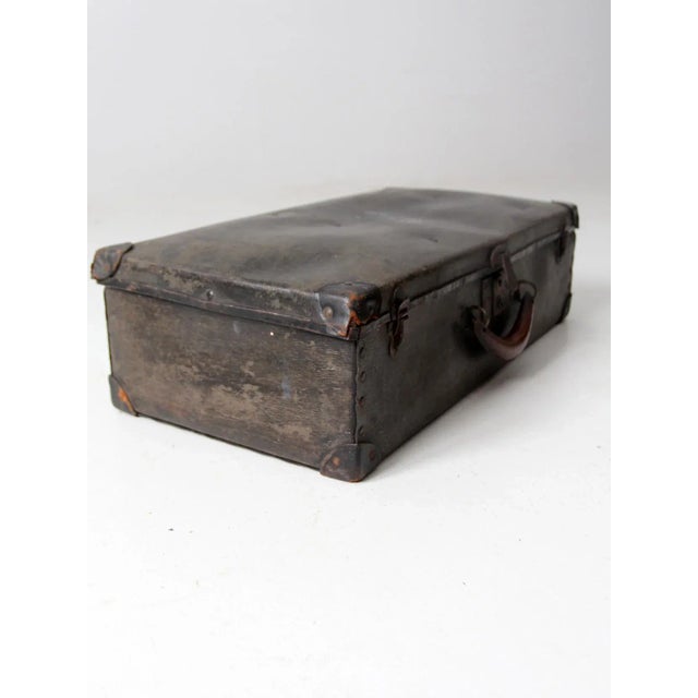 Antique Hardboard Suitcase For Sale - Image 6 of 11