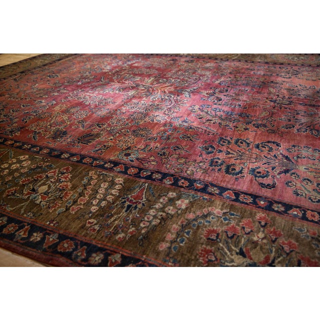 Antique Mohajeran Sarouk Carpet - 11' x 13'4" For Sale - Image 9 of 14