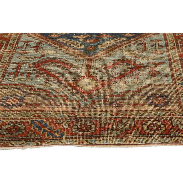 Antique-Worn Persian Bakshaish Rug - 03'07 X 05'01 For Sale - Image 4 of 9