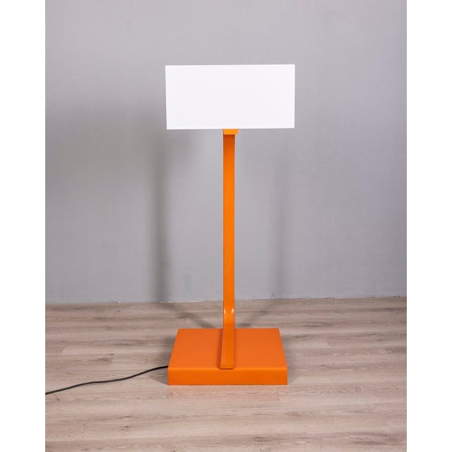 1970s Vintage Space Age Italian Orange Metal and Acrylic Glass Floor Lamp, 1970s For Sale - Image 5 of 15