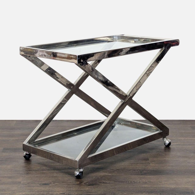 Modern Restoration Hardware 1950s Milo Bar Cart For Sale - Image 3 of 7