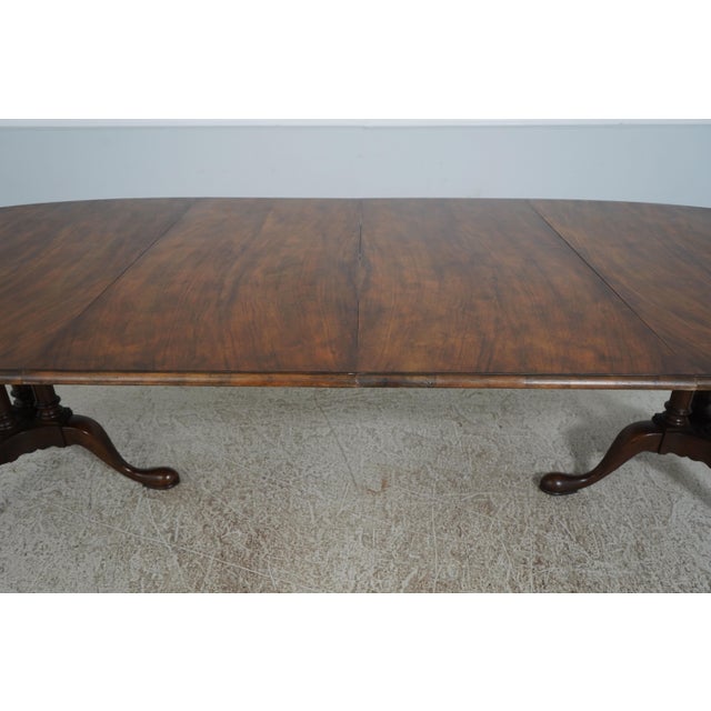 Baker Walnut English Style Oval Dining Table For Sale - Image 10 of 12