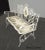 Vintage French Country White Wrought Iron Tiled Bench W Parrots Two Seater For Sale - Image 13 of 13