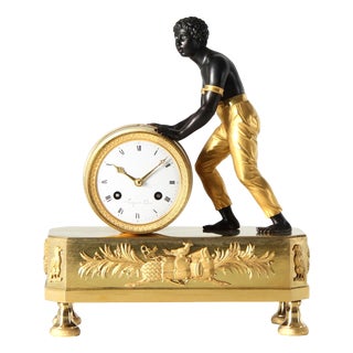 Early 19th Century Pendule Au Noir Mantel Clock from Faizan in Paris, 1810s For Sale