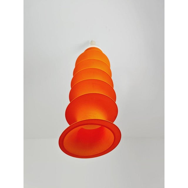 Italian Orange Milano Falkland Pendant Lamp by Bruno Munari for Danese, 1970s For Sale - Image 3 of 11