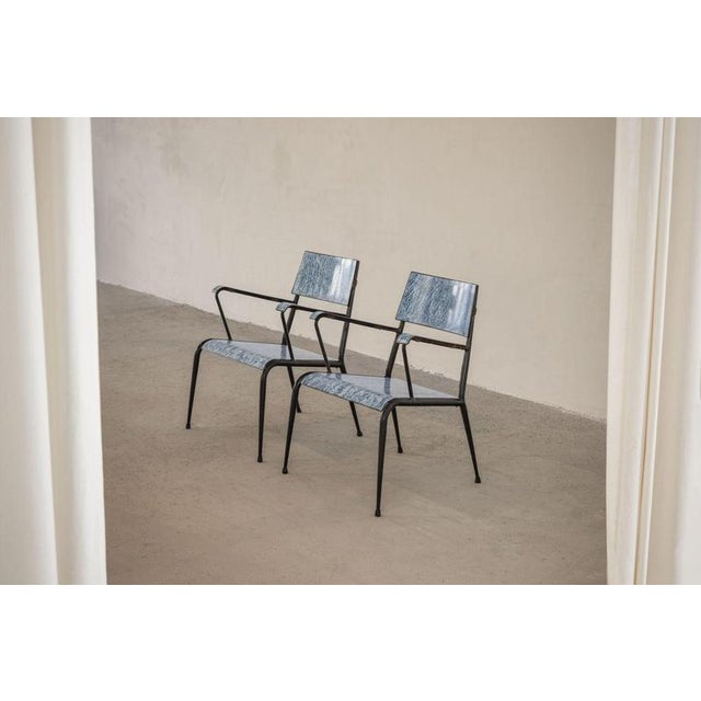 Enamelled Armchairs from Siva Poggibonsi, Italy, 1950s, Set of 2 For Sale - Image 6 of 18