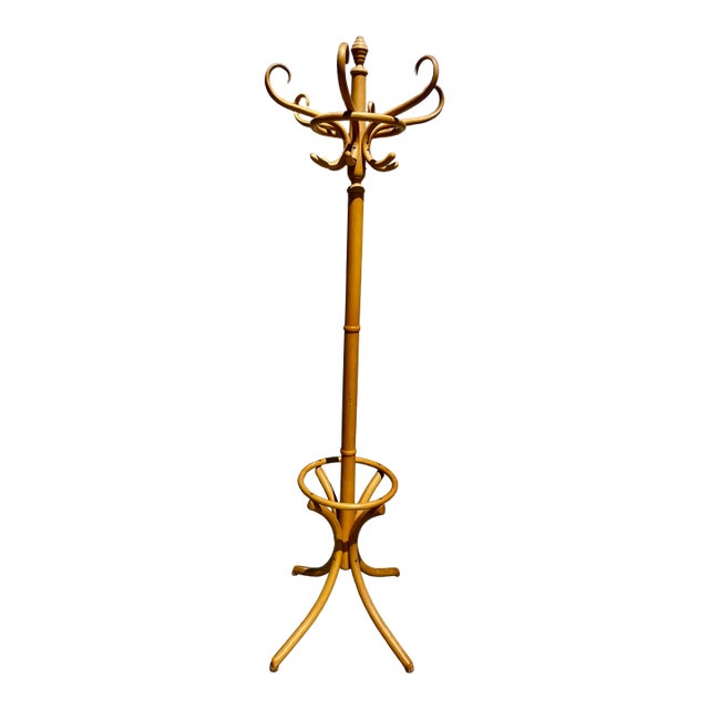 Mid 20th Century Bamboo Hat/Coat Rack Hall Tree Umbrella Holder For Sale