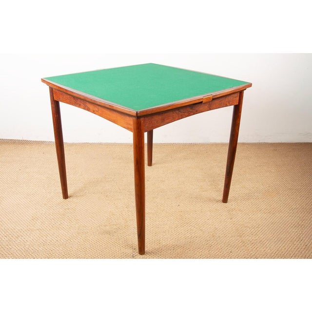 Danish Extendable Table in Rosewood and Felt by Carlo Jensen for Hundevad & Co, 1960 For Sale - Image 11 of 13