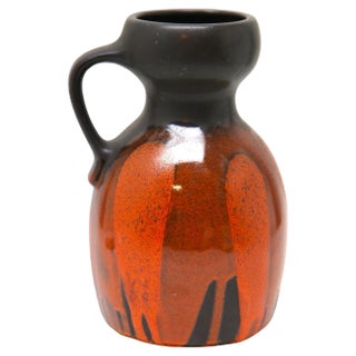 Hand-Decorated and Glazed Fat Lava Pitcher from Steuler, West Germany, 1960s For Sale