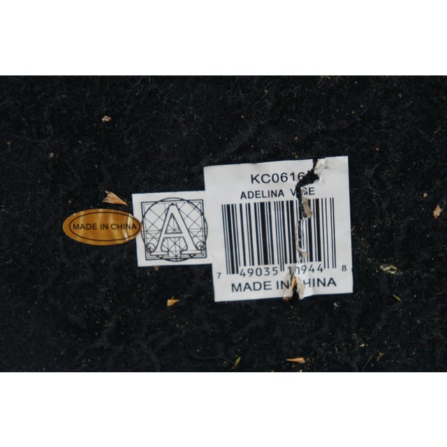 Late 20th Century Adelina Mottled Marbled Gold Amber Brown Bulbous Vase Urn Centerpiece For Sale - Image 12 of 12