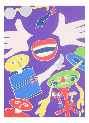 Tom Krøjer, Playful and Imaginative Composition, Color Lithograph on Paper, 1978