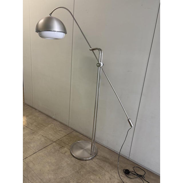 Metal Vintage Italian Aluminum and Acrylic Glass Floor Lamp, 1970s For Sale - Image 7 of 8