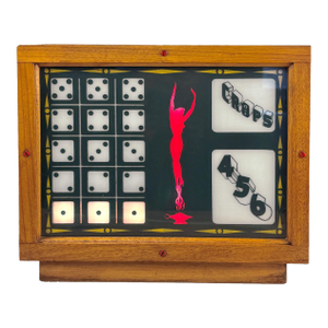 Vintage Casino Craps Gambling Teak Light Box Sign