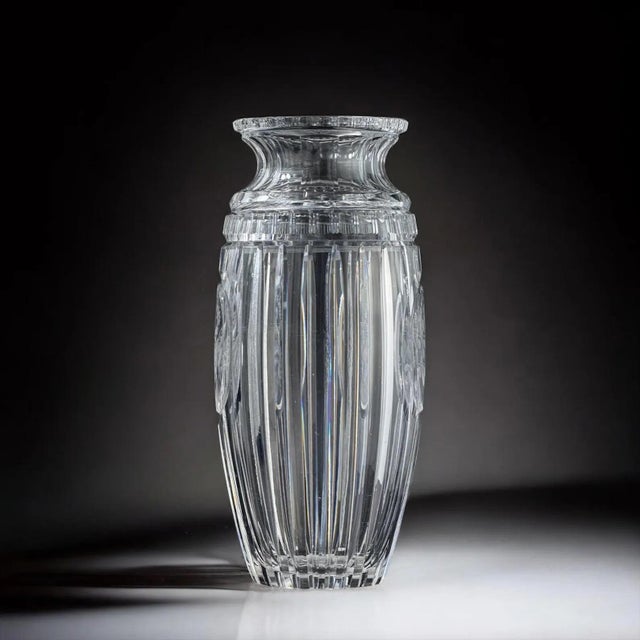 Exceptional antique crystal vase dating to the late 19th – early 20th century, crafted in the tradition of high-end French...
