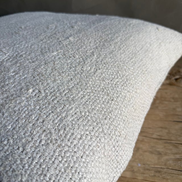 Mid-Century Modern Vintage Rug Pillow Cover With Original Seams For Sale - Image 3 of 7