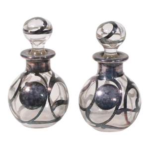 Early 20th Century Pr. Silver Overlay Perfume Bottles