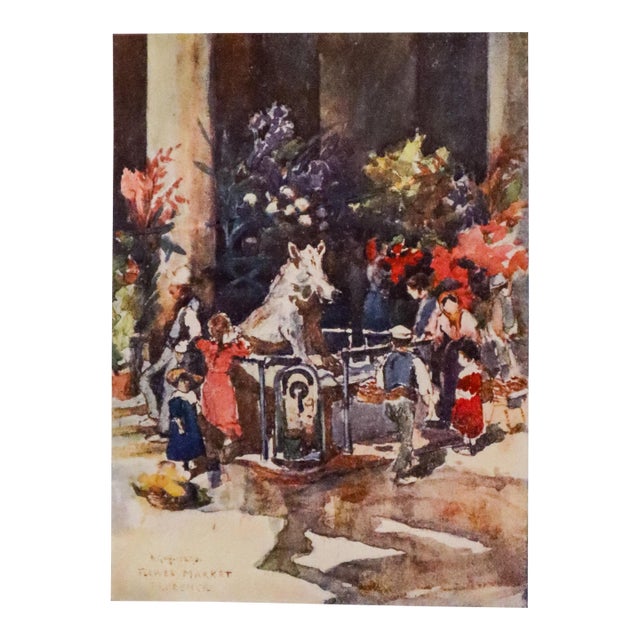 1905 Italian Original Print - The Bronze Boar of the Mercato Nuovo - From Book Florence & Some Tuscan Cities (1905) For Sale