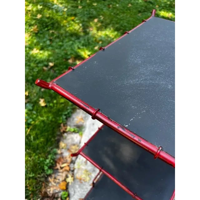 La Barge Chinoiserie Red Plant Stand For Sale - Image 10 of 11