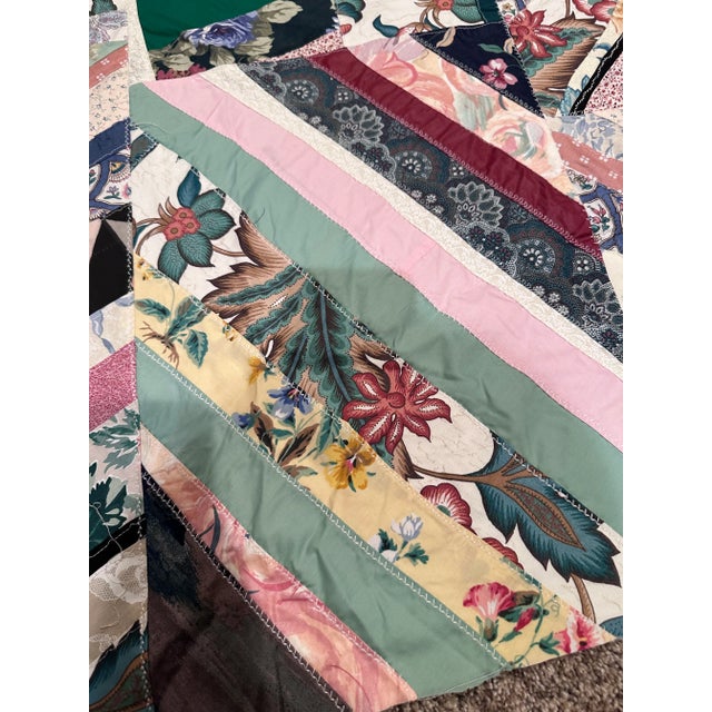 Mid 20th Century Vintage Mid 20th Century Twin Size Quilt Top For Sale - Image 5 of 8