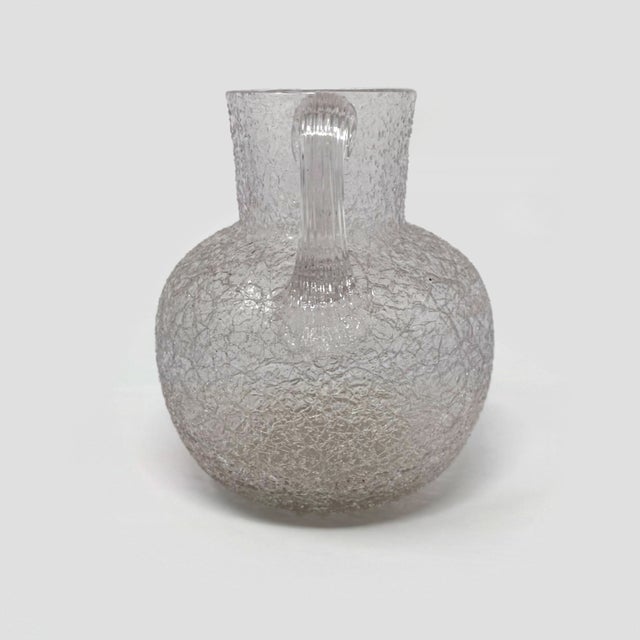 Late 19th Century Antique Victorian Boston & Sandwich Clear Handblown Overshot Glass Pitcher For Sale - Image 5 of 7